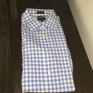 Blue Check Neiman Marcus Dress Shirt 16 x 34/35